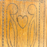 To Celia Woods from Aunt Rena, 1862, Vermont: Perfect Condition Carved Out, Chip Carved Blonde Wood Slide Lid Box with Heart