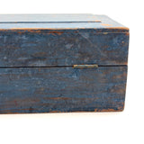 19th Century Document Box in Original Best Blue Paint