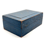 19th Century Document Box in Original Best Blue Paint