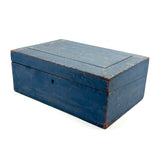 19th Century Document Box in Original Best Blue Paint
