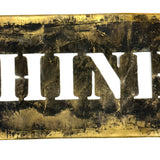 KNITTING MACHINERY, Unusual and Excellent c. 1900 29 Inch Interestingly Patinated Brass Stencil