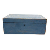 19th Century Document Box in Original Best Blue Paint