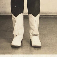 Tasseled Boots, Glasses, and Heart-like Hat, Marvelous 1944 Portrait of a Girl, RPPC