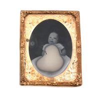 Strange Inner Glow: Evocatively Degraded  Ninth Plate Ruby Ambrotype of Baby