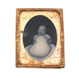 Strange Inner Glow: Evocatively Degraded  Ninth Plate Ruby Ambrotype of Baby