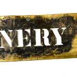 KNITTING MACHINERY, Unusual and Excellent c. 1900 29 Inch Interestingly Patinated Brass Stencil