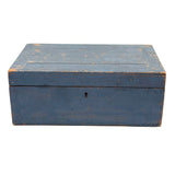 19th Century Document Box in Original Best Blue Paint