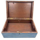 19th Century Document Box in Original Best Blue Paint