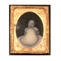 Strange Inner Glow: Evocatively Degraded  Ninth Plate Ruby Ambrotype of Baby