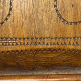 To Celia Woods from Aunt Rena, 1862, Vermont: Perfect Condition Carved Out, Chip Carved Blonde Wood Slide Lid Box with Heart