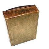 To Celia Woods from Aunt Rena, 1862, Vermont: Perfect Condition Carved Out, Chip Carved Blonde Wood Slide Lid Box with Heart