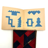 DU-4-FUN! c. 1920s Wooden Tangram Puzzle with Excellent Graphics and Design Booklet