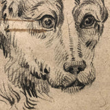 Lovely 19th Century Academic Charcoal Drawing of a Dog