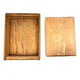 To Celia Woods from Aunt Rena, 1862, Vermont: Perfect Condition Carved Out, Chip Carved Blonde Wood Slide Lid Box with Heart