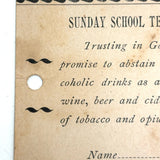 Unusual Antique Sunday School Temperance Pledge: Wine, Beer, Cider, Tobacco--and Opium!
