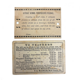 Unusual Antique Sunday School Temperance Pledge: Wine, Beer, Cider, Tobacco--and Opium!