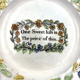 One Sweet Kiss is the Price of This, Very Scarce c. 1830 English Creamware Child's Plate
