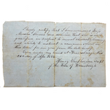 Testimonial on Behalf of Miss Marsha Shearer's Moral Character and Ability to Teach Common School, Harrisburg, PA, 1854