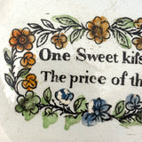 One Sweet Kiss is the Price of This, Very Scarce c. 1830 English Creamware Child's Plate