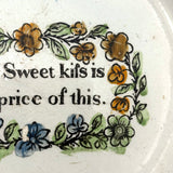 One Sweet Kiss is the Price of This, Very Scarce c. 1830 English Creamware Child's Plate