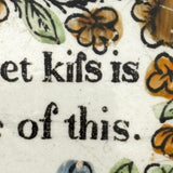 One Sweet Kiss is the Price of This, Very Scarce c. 1830 English Creamware Child's Plate