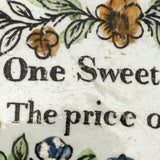 One Sweet Kiss is the Price of This, Very Scarce c. 1830 English Creamware Child's Plate