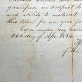 Testimonial on Behalf of Miss Marsha Shearer's Moral Character and Ability to Teach Common School, Harrisburg, PA, 1854