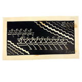 Rowers, Susan Flint 1930s Linocut  Illustration for The New Yorker, with Original Editorial Stamped Cardboard