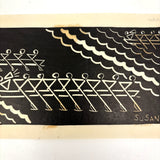Rowers, Susan Flint 1930s Linocut  Illustration for The New Yorker, with Original Editorial Stamped Cardboard