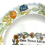 One Sweet Kiss is the Price of This, Very Scarce c. 1830 English Creamware Child's Plate
