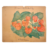 Strawberries, 1909 Pennsylvania Watercolor Drawing by Katie Eby