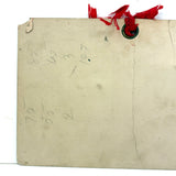 QUIET, c. 1940s Pullman Co. Train Car Sign with Old Red Ribbon, as Found