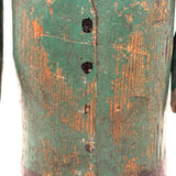 Curious c. Early 20th Century Carved Folk Art Man in Green and Black with Swinging Arms and Custom Base