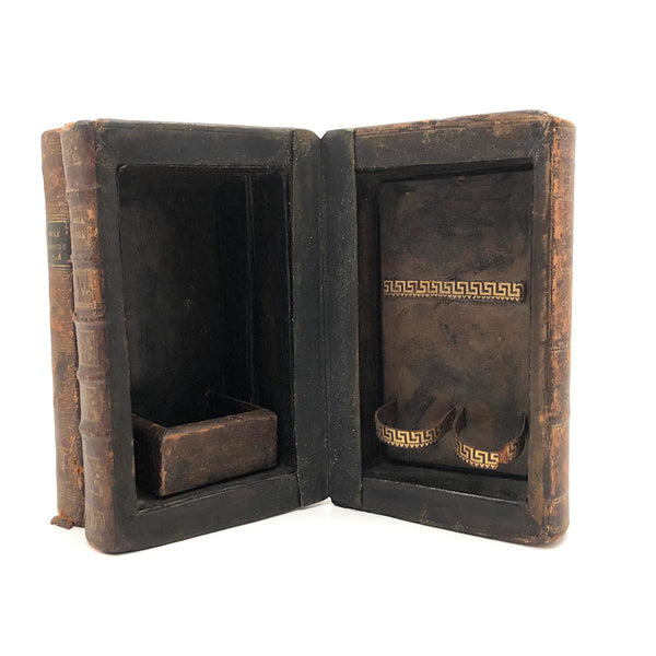 Antique French Leather Secret Compartment Books Box - Le Louvre
