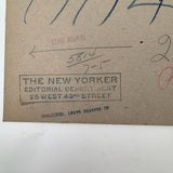 Rowers, Susan Flint 1930s Linocut  Illustration for The New Yorker, with Original Editorial Stamped Cardboard