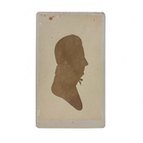 Man with High Collar and Bow Tie, Evocative Early CDV Photo of Silhouette