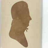 Man with High Collar and Bow Tie, Evocative Early CDV Photo of Silhouette