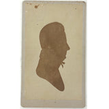 Man with High Collar and Bow Tie, Evocative Early CDV Photo of Silhouette