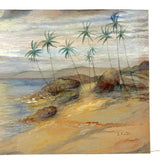 "Blue Dusk (Bathsheeba)"  Rather Transportive Watercolor Seascape Signed L. Foster, c. 1920s