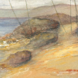 "Blue Dusk (Bathsheeba)"  Rather Transportive Watercolor Seascape Signed L. Foster, c. 1920s