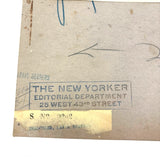 Bowl of Fruit, Susan Flint 1938 Signed Linocut Illustration for The New Yorker, with Original Editorial Stamped Cardboard