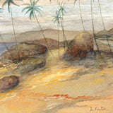 "Blue Dusk (Bathsheeba)"  Rather Transportive Watercolor Seascape Signed L. Foster, c. 1920s