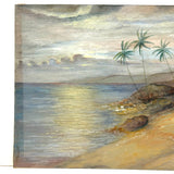 "Blue Dusk (Bathsheeba)"  Rather Transportive Watercolor Seascape Signed L. Foster, c. 1920s