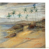 "Blue Dusk (Bathsheeba)"  Rather Transportive Watercolor Seascape Signed L. Foster, c. 1920s