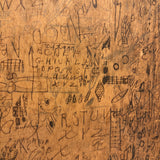 ABC WXZ 1904, Densely Doodled Old Wooden Drawing/Drafting  Board