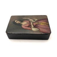 Woman in Pink, 19th C. Hand-painted Portrait Snuff Box
