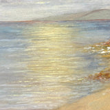 "Blue Dusk (Bathsheeba)"  Rather Transportive Watercolor Seascape Signed L. Foster, c. 1920s