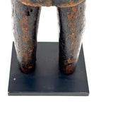 Curious c. Early 20th Century Carved Folk Art Man in Green and Black with Swinging Arms and Custom Base