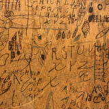 ABC WXZ 1904, Densely Doodled Old Wooden Drawing/Drafting  Board