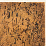 ABC WXZ 1904, Densely Doodled Old Wooden Drawing/Drafting  Board